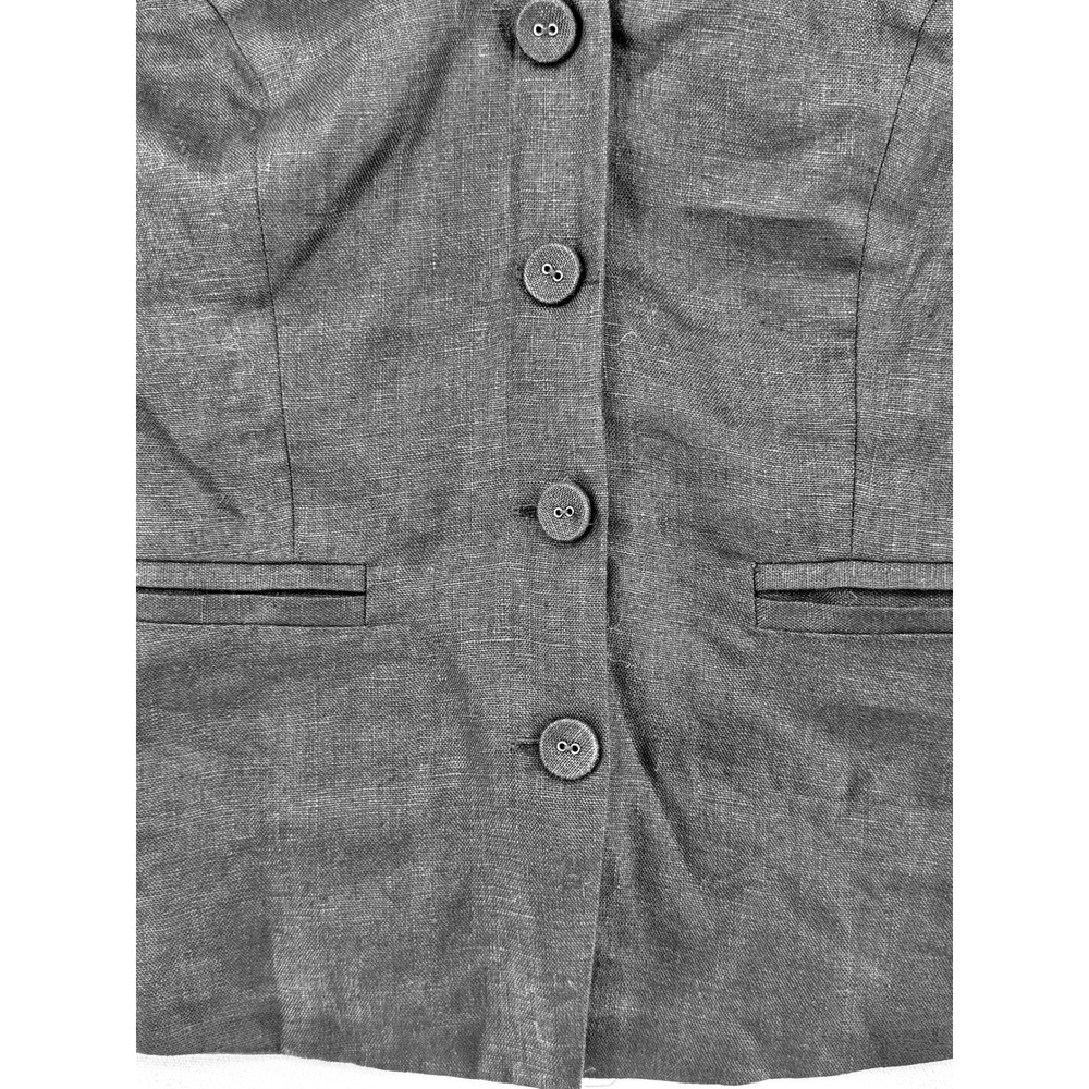 Reformation Tate Linen Halter Top Black Button Front Size 4 NWT - Picture 7 of 16
